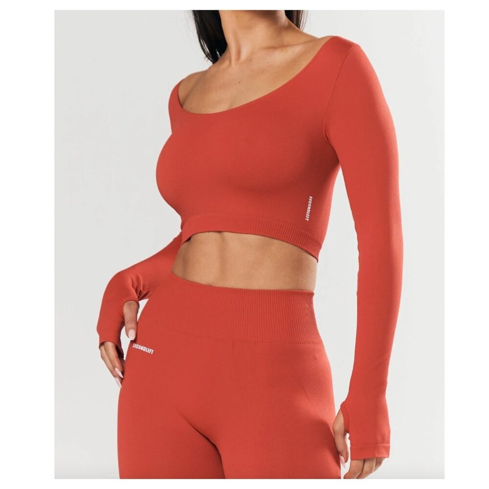 Secondleft Seamless Scoop Long Sleeve in Red